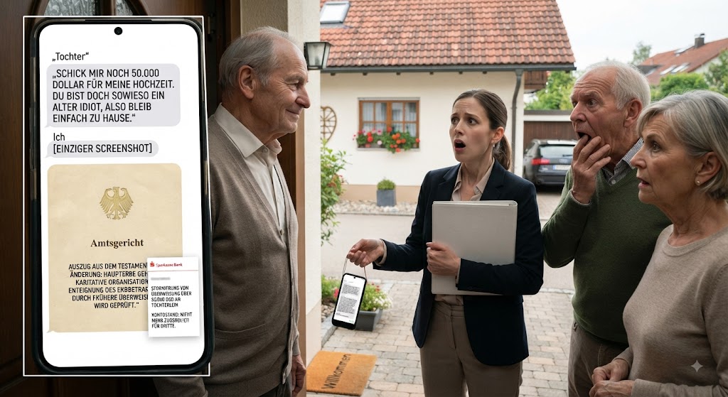 Meine Tochter nannte mich einen alten Idioten und forderte 50.000 € für die Hochzeit – ein Screenshot ließ sie rennen