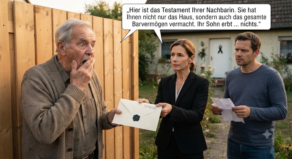 Mein Sohn sagte, die Nachbarin sei gefährlich. Bei ihrer Beerdigung gab mir ihr Anwalt einen Brief… und ich erstarrte